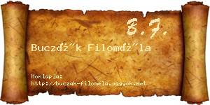 Buczák Filoméla névjegykártya